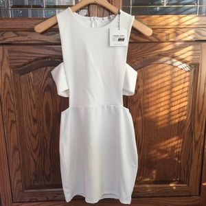 Misguided Cream Side Cut Out Bodycon Dress 6 NWT